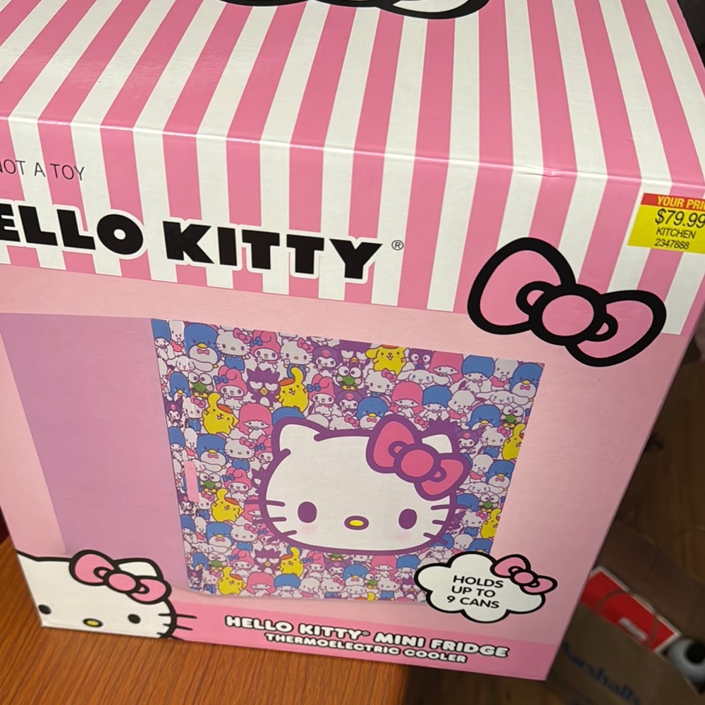 Hello Kitty Pink and Purple Mini Fridge